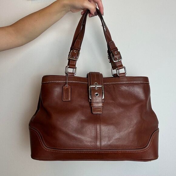 Coach Handbags - Coach Hampton Vintage Y2K Brown Leather Satchel Bag